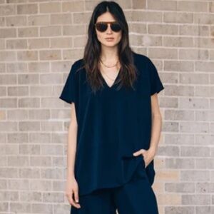 Roucha tunic top in Navy - NWT size C